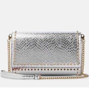 Christian Louboutin CL Paloma spike Silver Studded Women's Bag NWT NIB